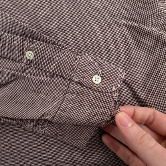 Ralph Lauren Blake Long Sleeve Cotton Button Up Shirt Brown Houndstooth 2XL - Picture 10 of 16